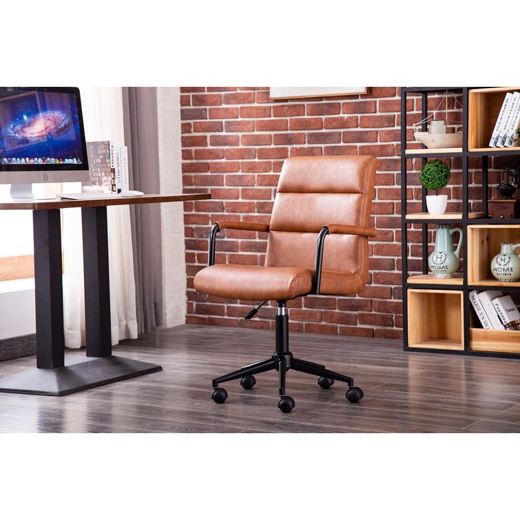 Leather desk chair discount wayfair